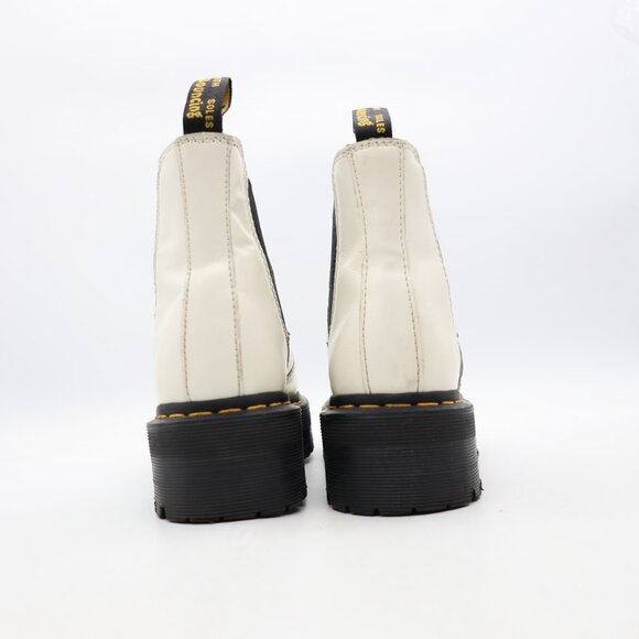 Doc Dr. Martens 2976 Quad Women's Size 7 White Leather Platform Chelsea Boots - Picture 5 of 12
